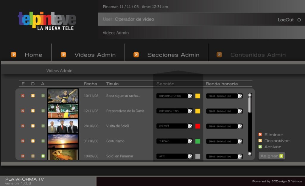 Consola-Telpin-Videos